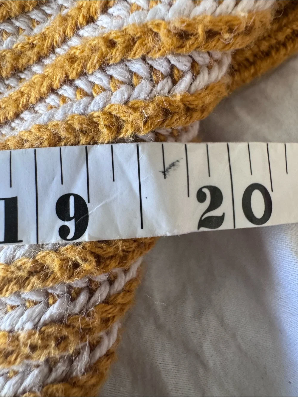 Max Studio Mustard and Cream Striped Crewneck Sweater